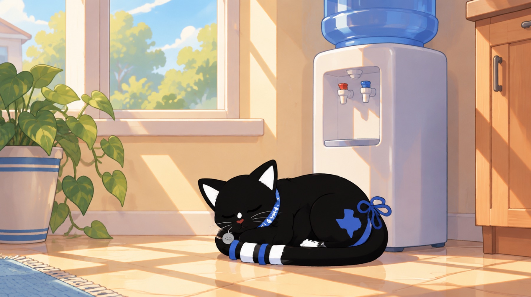 Asleep beside a cooler